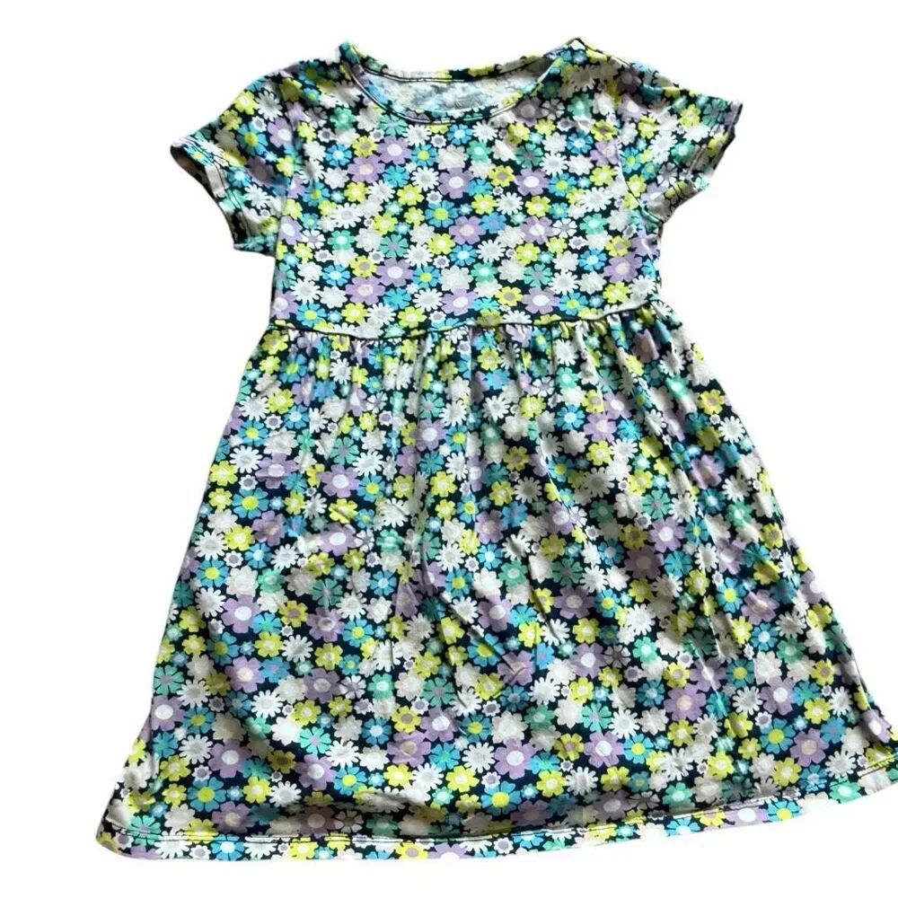 Toddler Girls Wonder Nation Floral Print A Line Pocket Dress - Sz 5T